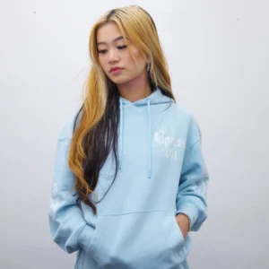 Hoodie + Joggers - Light Blue/White Print